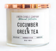 Load image into Gallery viewer, Cucumber and Green Tea Organic Soy Candle