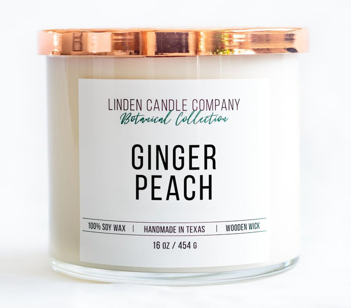 Ginger Peach Organic Soy Candle