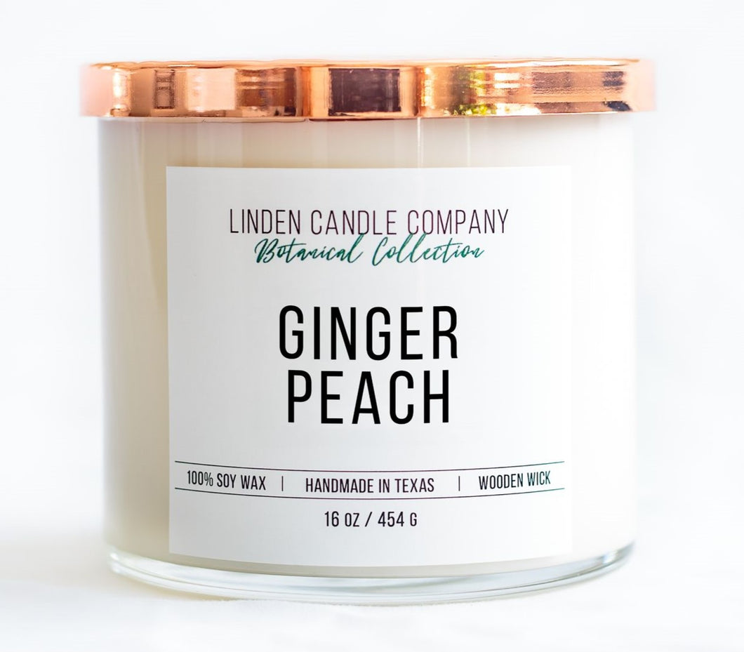Ginger Peach Organic Soy Candle