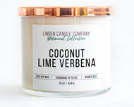 Coconut Lime Verbena Soy Candle – Tropical Scented Candle with Wood Wick