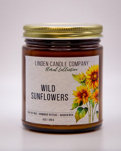 Wild Sunflowers Floral Soy Candle 9oz