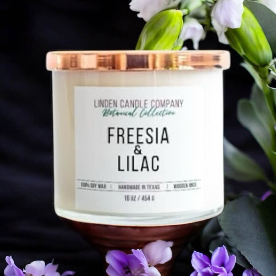 Freesia & Lilac Summer Scented Soy Candle 16oz – Linden Candle Company