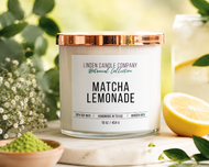 Matcha Lemonade Scented Soy Candle | Wooden Wick | 16oz