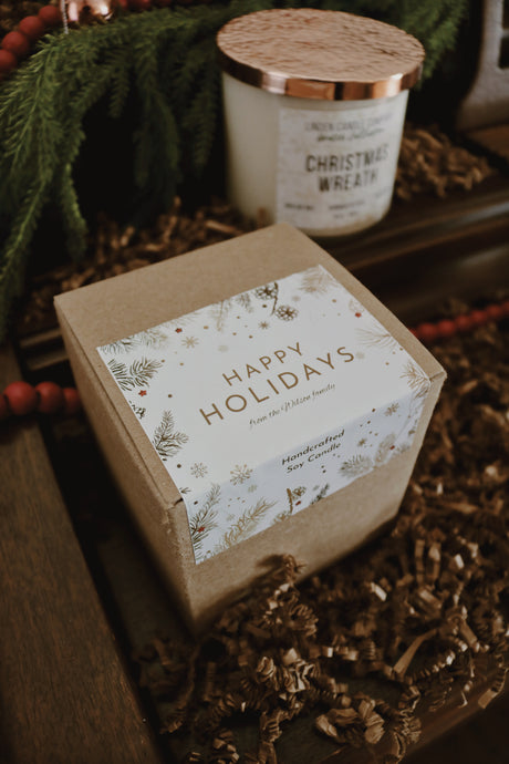 Pick 1 or 2 Personalized Holiday Candle Gift Box