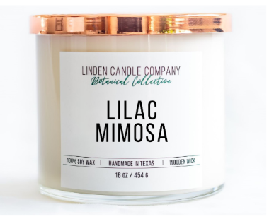 Lilac Mimosa 100% Soy Candle