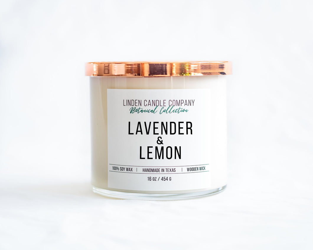 16oz Lavender and Lemon Soy Candle
