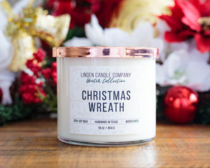 Christmas Wreath 16oz Scented Soy Candle